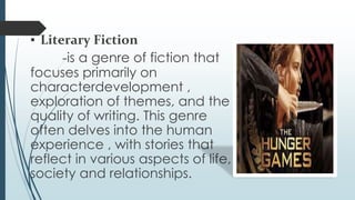 FICTION CREATIVE WRITING FICTION CREATIVE WRITING.pptx | Genres