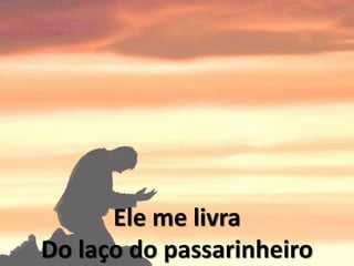 Ele me livra
Do laço do passarinheiro
 
