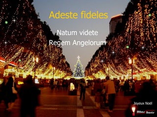 Adeste fideles <ul><li>Natum videte  </li></ul><ul><li>Regem Angelorum  </li></ul>Joyeux Noël 