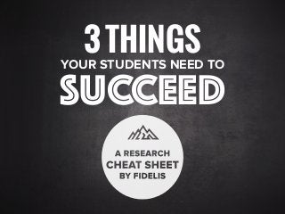 3THINGS
YOUR STUDENTS NEED TO
SUCCEED
 