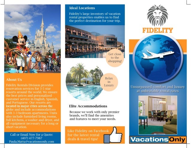 Fidelity Vacation Rentals Division brochure