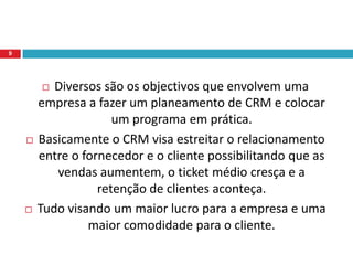 Objectivos do CRM8