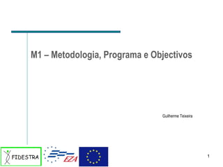 M1 – Metodologia, Programa e Objectivos Guilherme Teixeira 