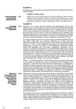 Fidic conditions of subcontract agreement | PDF