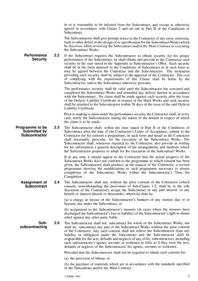 Fidic Subcontract Free Download Fidic Subcontract Free Download