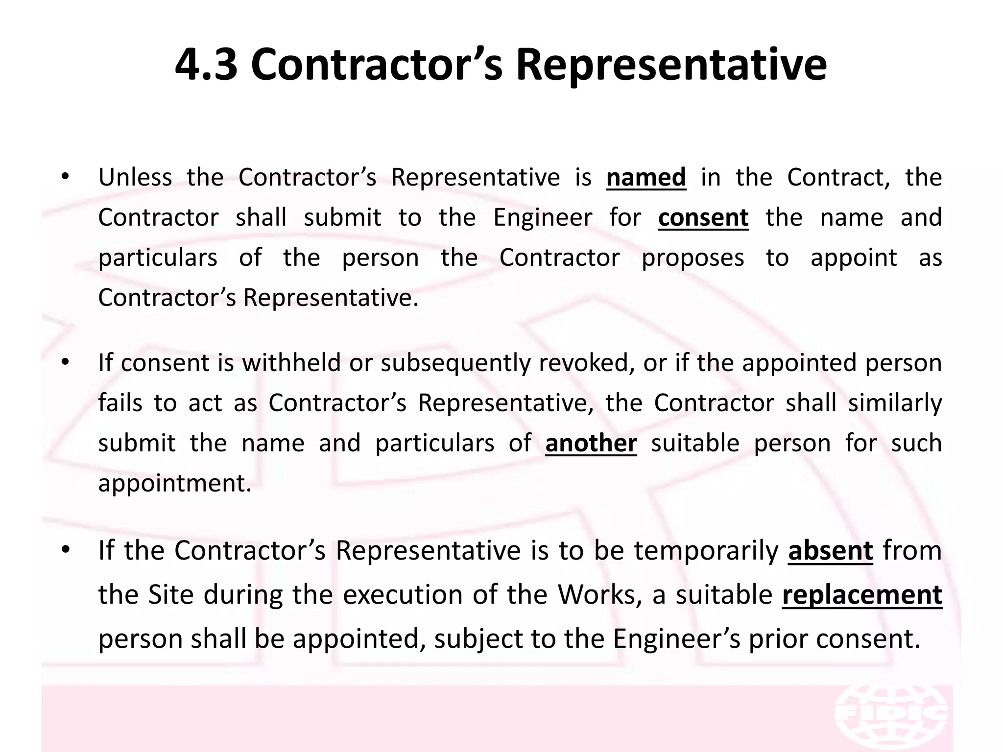Fidic conditions of contract presentation | PPTX