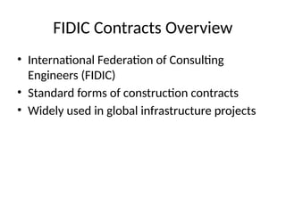 Comprehensive Overview of FIDIC Construction Contracts and Their ...