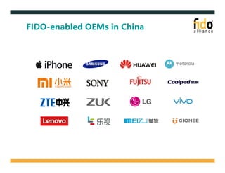 FIDO-enabled OEMs in China
All Rights Reserved. FIDO Alliance. Copyright 2017.
 