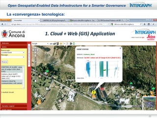 Open Geospatial-Enabled Data Infrastructure for a Smarter Governance

La «convergenza» tecnologica:




                     1. Cloud + Web (GIS) Application




                                                                       22
 
