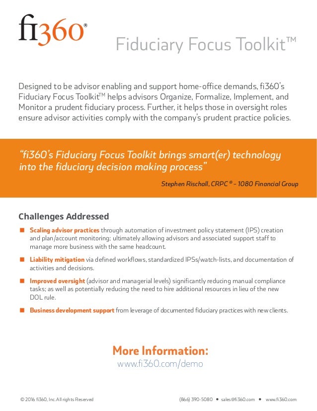 360 toolkit fi360's Focus Fiduciary Toolkit⢠360 toolkit fi360's Focus Fiduciary Toolkitâ¢