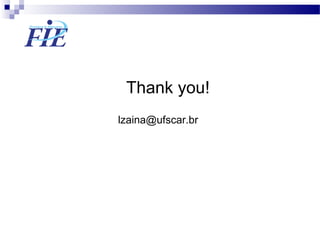 Thank you!
lzaina@ufscar.br
 
