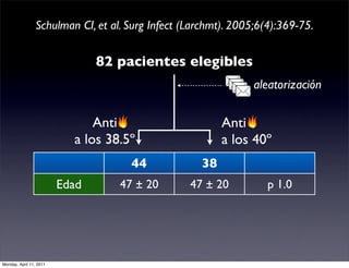 Schulman CI, et al. Surg Infect (Larchmt). 2005;6(4):369-75.


                                82 pacientes elegibles
    ...