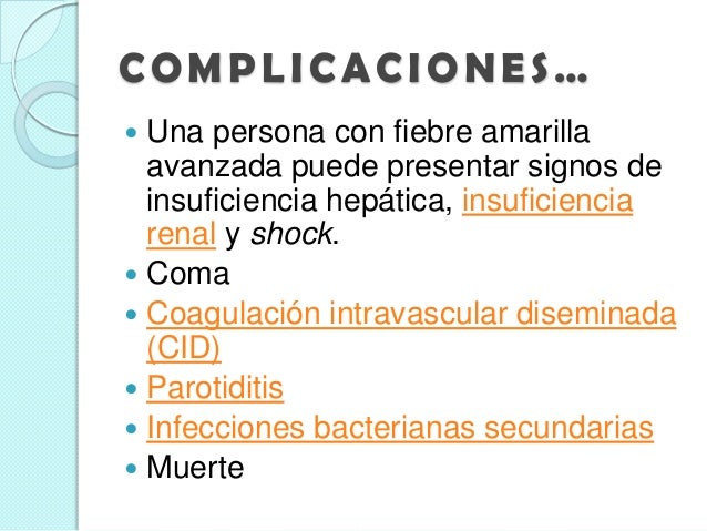 signos y sintomas de fiebre amarilla