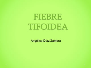 FIEBRE
TIFOIDEA
Angélica Díaz Zamora
 