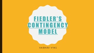 FIEDLER’S
CONTINGENCY
MODEL
VA I B H AV V YA S
 