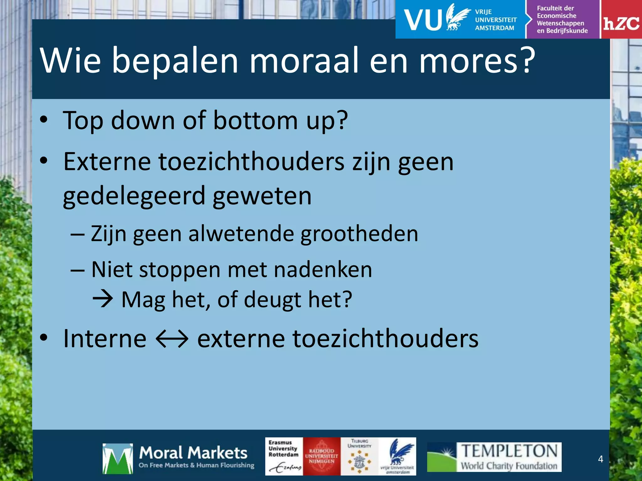 Moraal in de boardroom | PPT