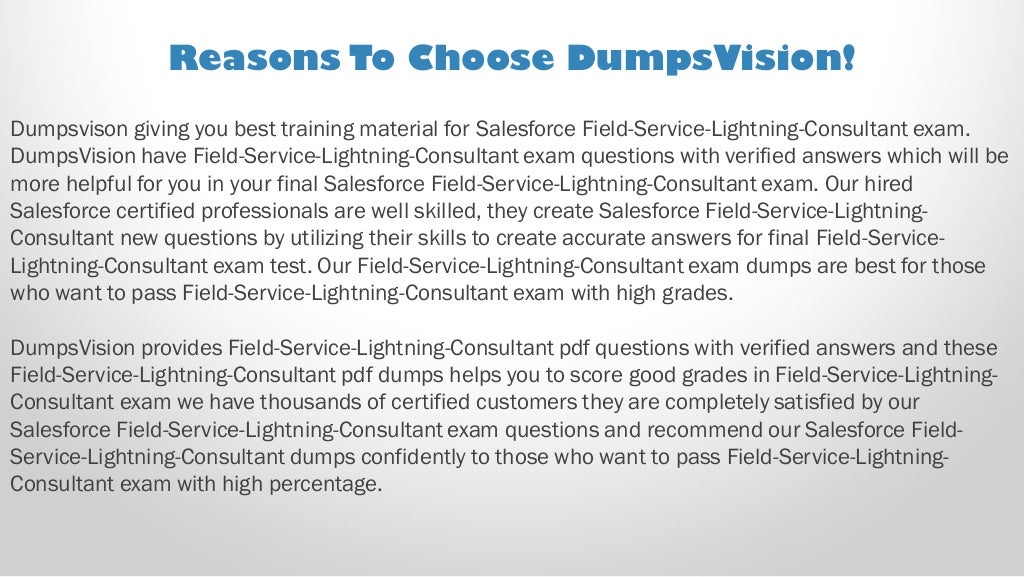 Field servicelightningconsultant exam braindumps buy