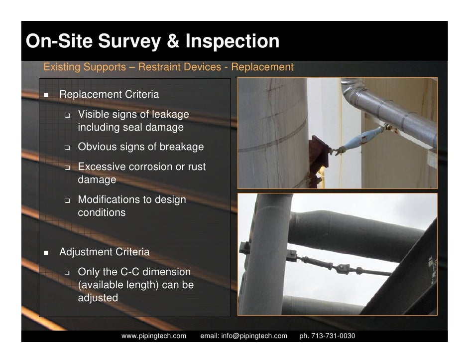 Pipe Support Field Inspection, Installation & Maintenance