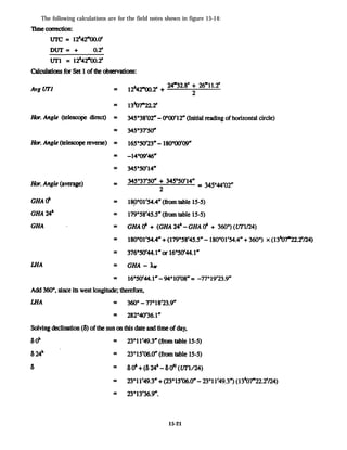 The following calculations are for the field notes shown in figure 15-14:
15-21
 
