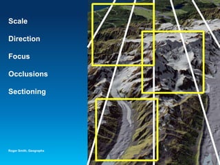 Scale
Direction
Focus
Occlusions
Sectioning
Roger Smith, Geographx
 