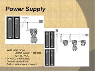 Power Supply




• Wide input range:
          90-264 VAC (47-440 Hz)
          127-367 VDC
• 24 VDC, 1.5 A output.
• Galvanically isolated
• Failure indication and output
 