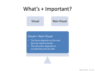 User Experience (UX) Disciplines: Visual and Non-Visual | PPT image.