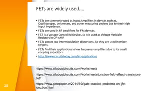 25
https://www.allaboutcircuits.com/worksheets/junction-field-effect-transistors-
jfet/
https://www.gatepaper.in/2014/10/gate-practice-problems-on-jfet-
junction.html
https://www.allaboutcircuits.com/worksheets
 