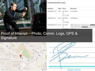 Proof of Attempt – Photo, Comm. Logs, GPS & 
Signature 
 