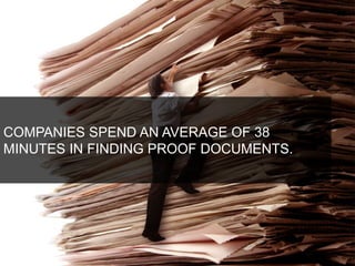 COMPANIES SPEND AN AVERAGE OF 38 
MINUTES IN FINDING PROOF DOCUMENTS. 
 