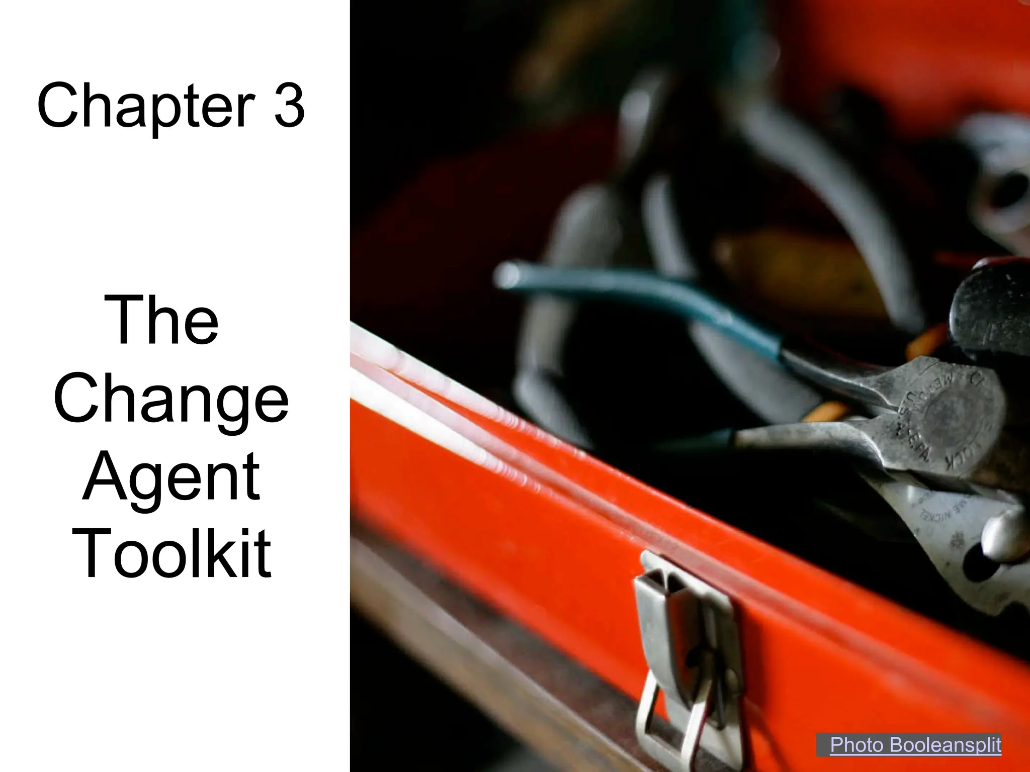 Chapter 3


 The
Change
 Agent
Toolkit

            Photo Booleansplit
 