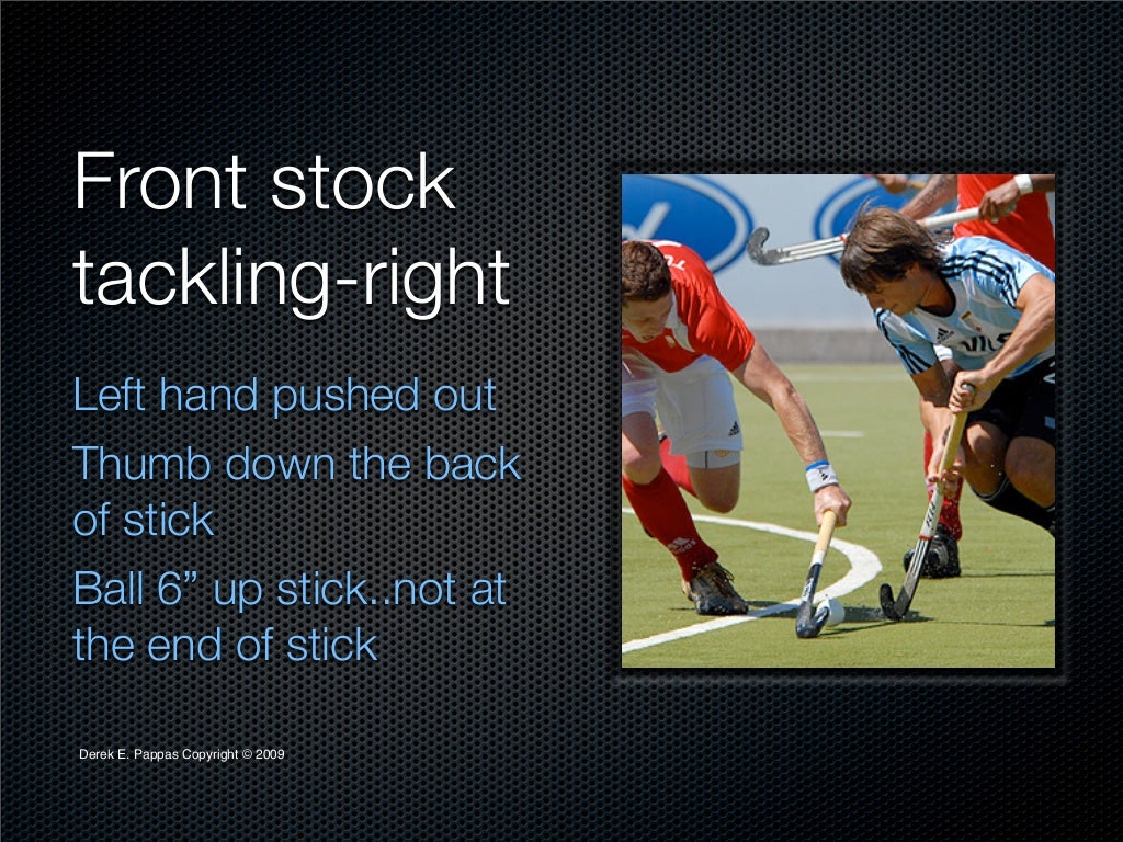 Field hockey playbook tackling