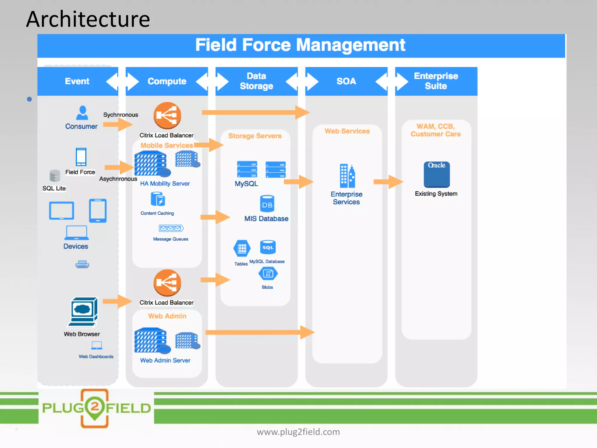 Architecture
 Sample text box
www.plug2field.com
 