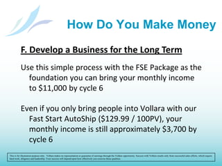 The OpportunityVollara is committed to Uncompromising Health AND Uncompromising Success by providing a vehicle for achieving complete physical health AND complete financial health…As an Independent Business Owner, you have the power to dramatically improve the health and well-being of others by making our life-changing technologies and business opportunity available to them.