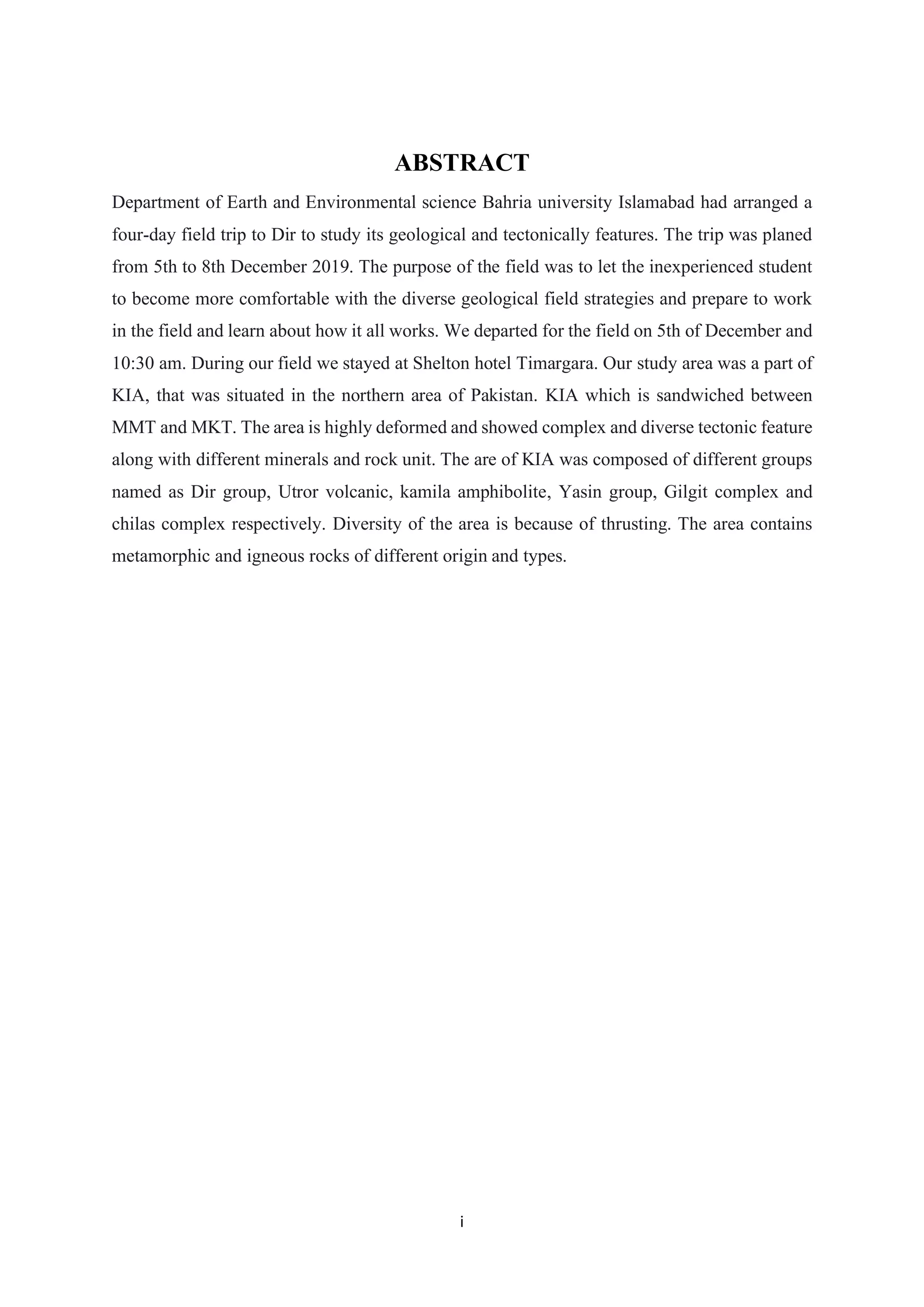 Field report on dir area | PDF