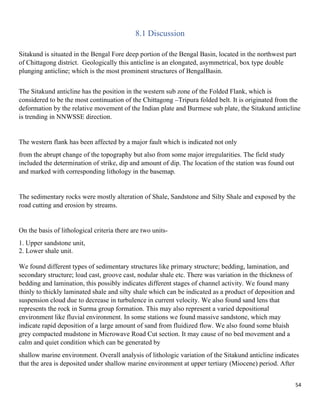 Geological Field Report On Sitakund Anticline Chittagong, Bangladesh | PDF