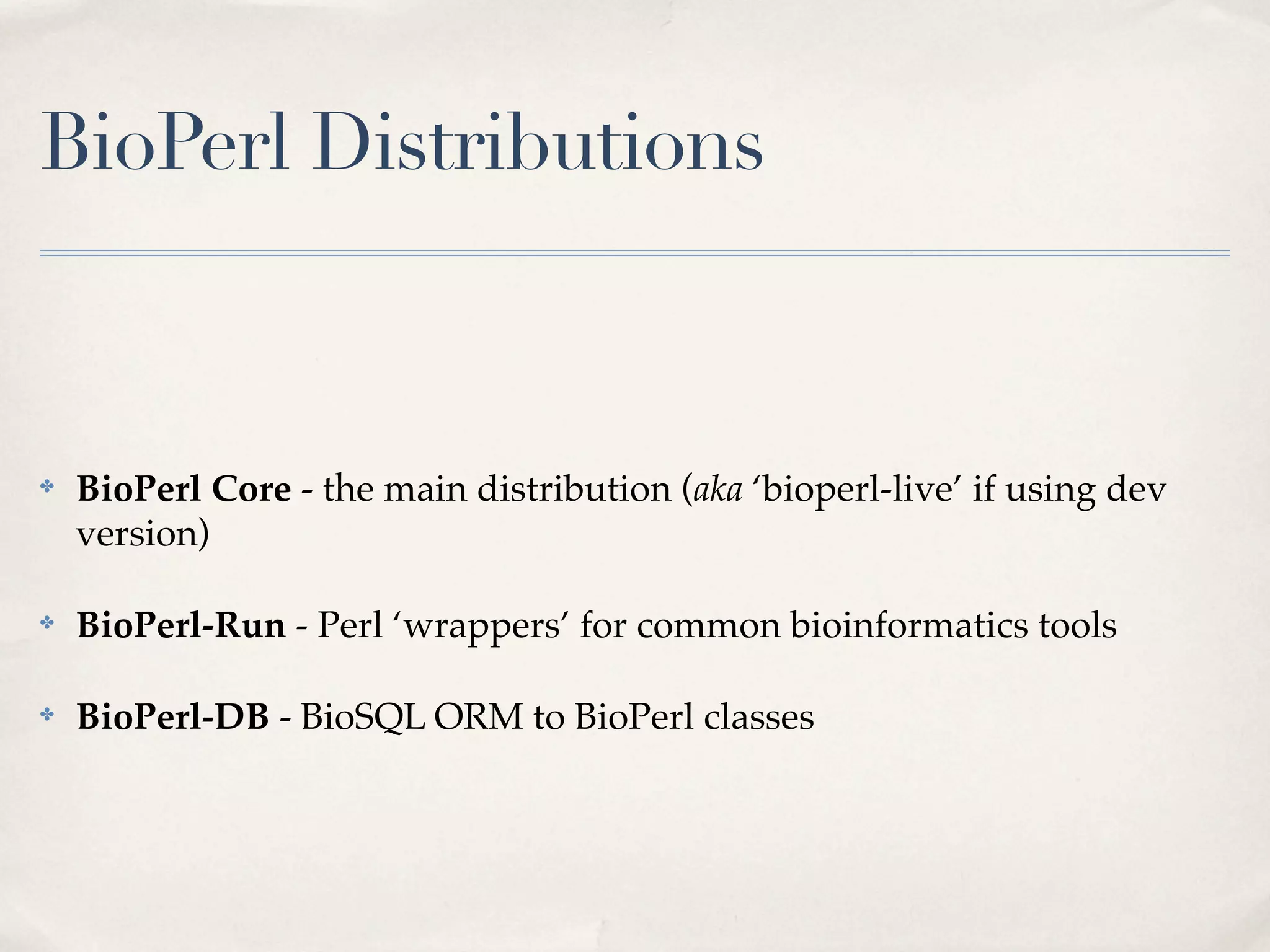 Fields bosc2010 bio_perl | PDF