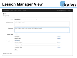 Lesson Manager View
 