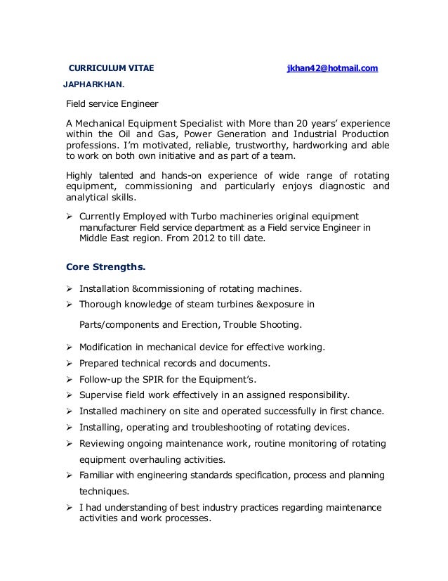 curriculum vitae jkhan42hotmailcom japharkhan field service engineer a mechanical equipment specialist - Hp Field Service Engineer Sample Resume curriculum vitae jkhan42hotmailcom japharkhan field service engineer a mechanical equipment specialist - Hp Field Service Engineer Sample Resume