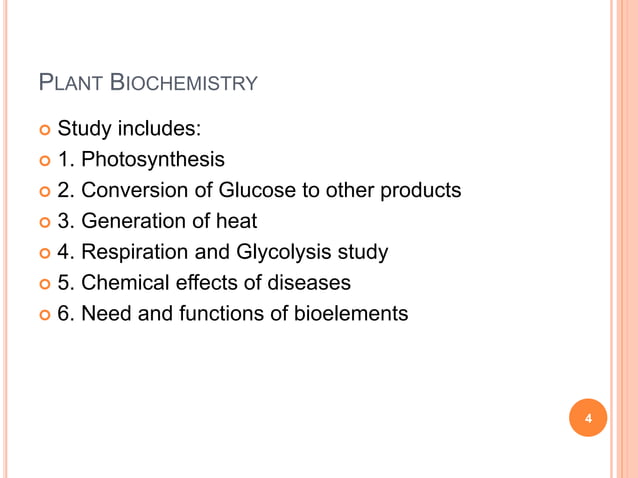 Fields of biochemistry | PPTX | Biological Sciences | Science