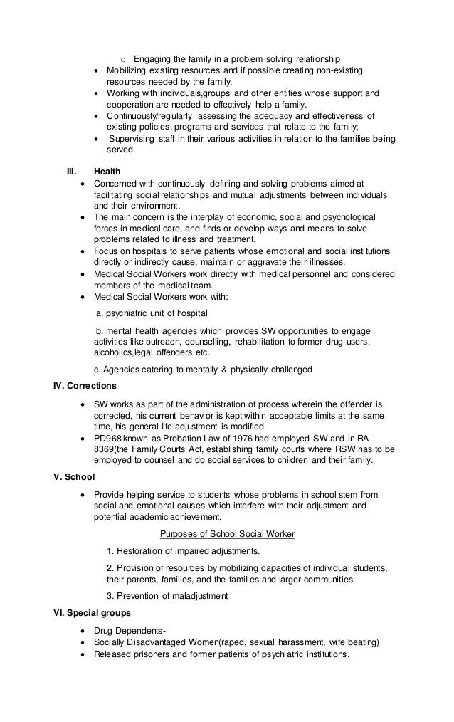 Fields of social work