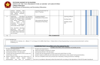 Field Study 1 for the graduating students | PDF