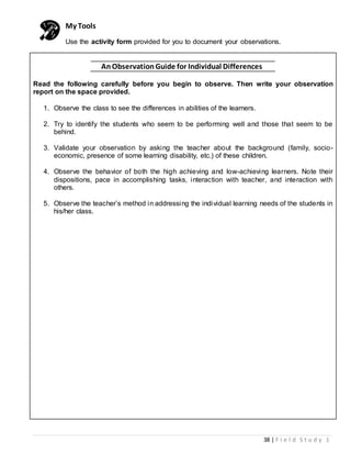 Field Study Observation Key Field Study 1 rodrizaldo21 | DOCX