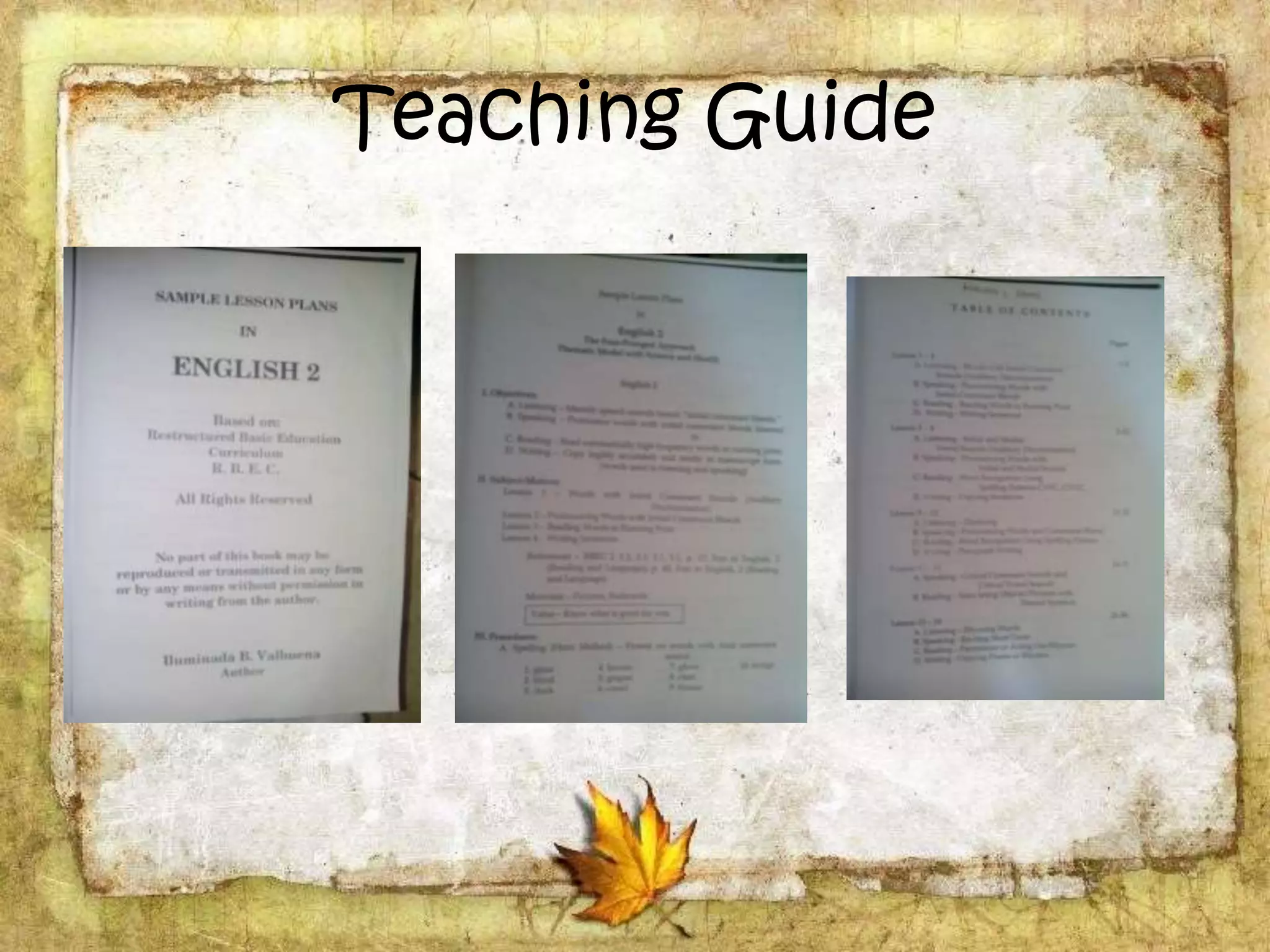 Teaching Guide
 