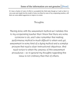 Field Study Interview Assignment Examples Field study 5 assessment | DOCX