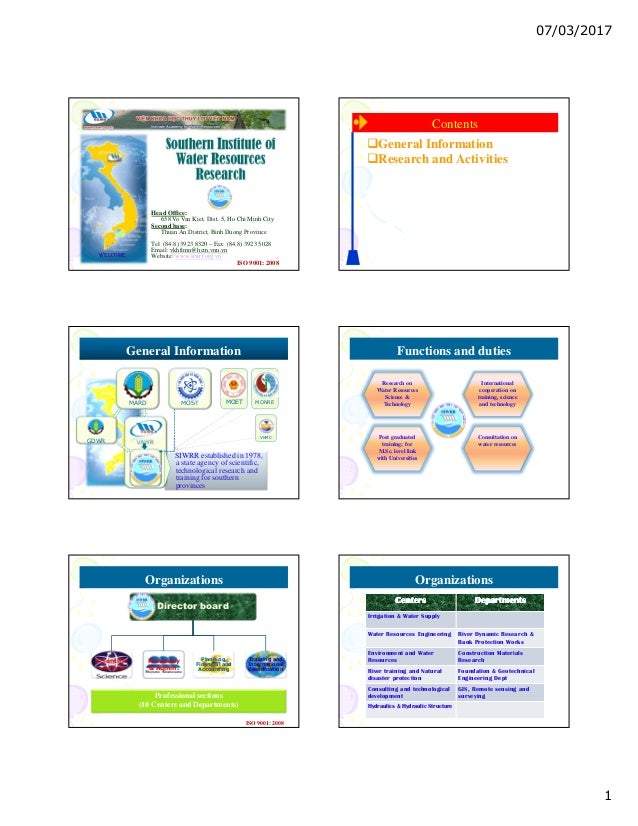 southern institute of water resources research activities water resources research