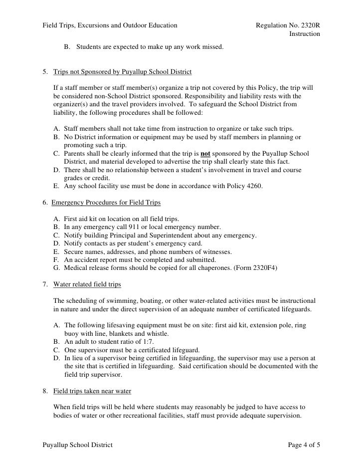 Sample Field Trip Proposal Template