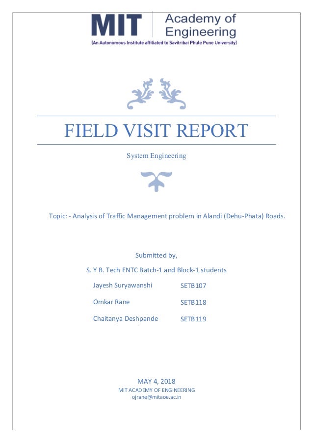 write a field visit report