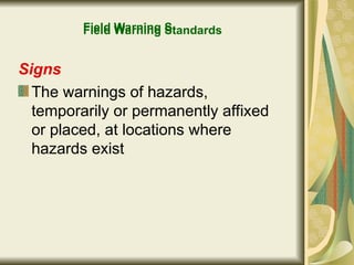 Field Warning Sta.ppt jgdjsdjgshrfytr6ah | PPT