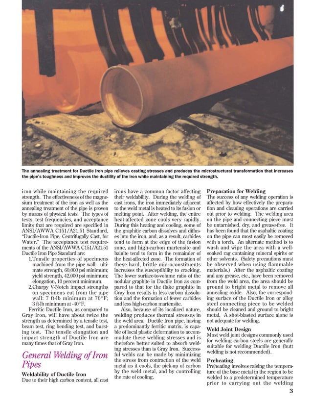 Field welding and cutting ductile iron pipe