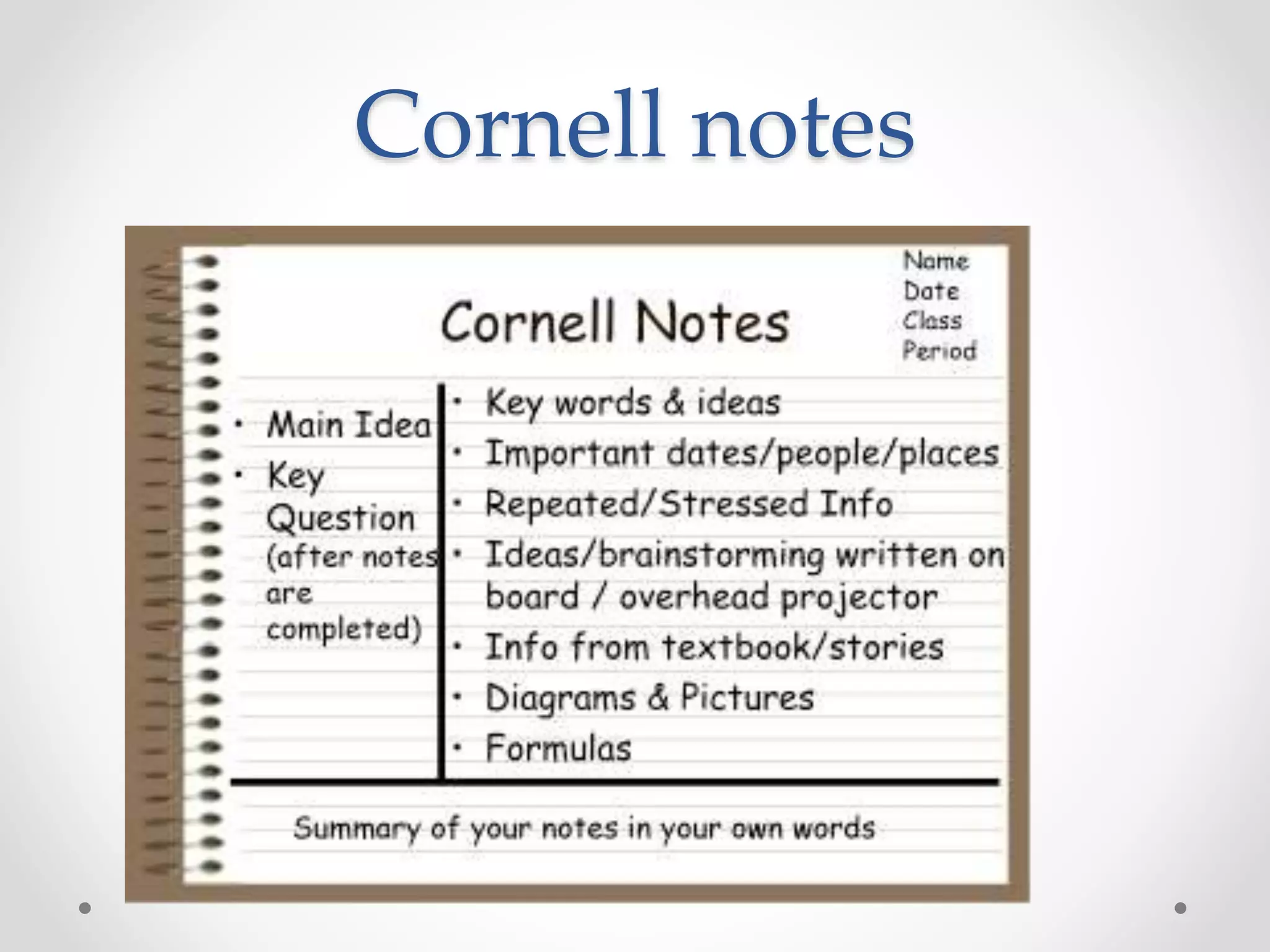 Cornell notes
 